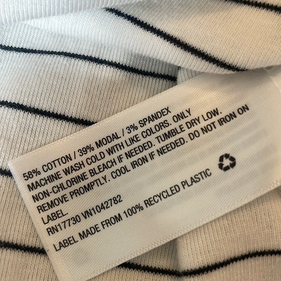 A NEW DAY Women’s White Black Stripe Elbow Sleeve Turtleneck Shirt Size Large - Picture 12 of 12